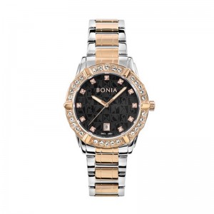 Bonia BNB10651-2637S Silver Rosegold Black